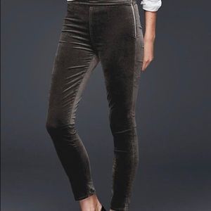 Gap Brown Velvet Side Zip Leggings